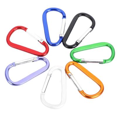 China Wholesale Retail Industry Factory Custom Laser Engraved Logo D Shape Carabiner Instant Tactical Black Snap Hook Aluminum Carabiner Hooks for sale