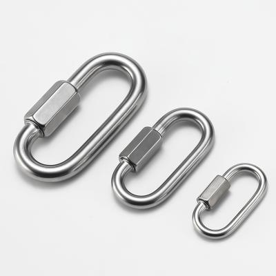 China Good Quality Heavy Industry JRSGS Grade 304/316 Stainless Steel Link Chain Quick Link Snap Hook/Crabiner for sale