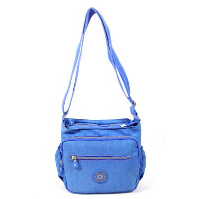 China Polyester Mens Womens Sky Blue Nylon Fold Bags Casual Shoulder Bag Small Bag for sale