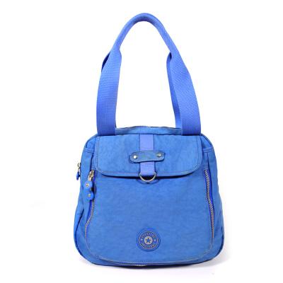 China Polyester Womens Mens Bags Messenger Sky Blue Nylon Fold Shoulder Bag for sale