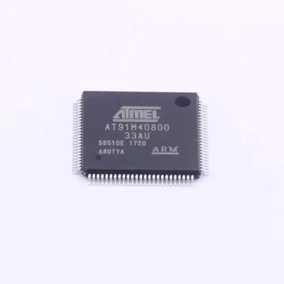 China Standard electronic components AT91M40800-33AU ARM7TDMI 32-bit RISC ROMLess 2.5V/3.3V 100-LQFP for sale