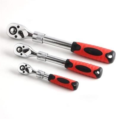 China Repair 1/4 3/8 1/2 Inch Ratchet Extendable Wrench 72T CR-V Quick Release Flexible Ratchet for sale