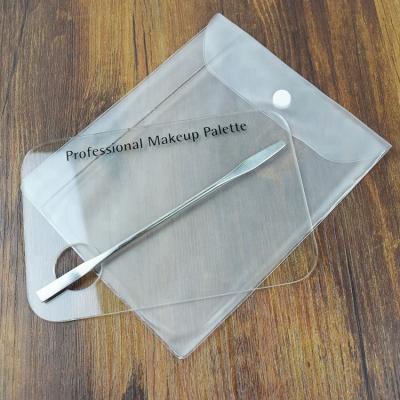 China 15cm Acrylic Rectangle Blending Palette With Silkprinting Spatula Knife for sale