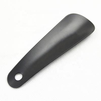 China Wear Shoes 12CM Pocket Black Stainless Steel Shoe Horn And Hotel Shoe Easier Horns for sale