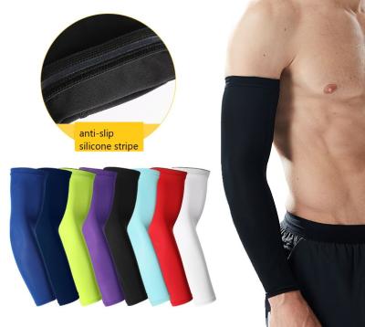 China Custom Antibacterial UV Quick Dry Breathable Polyester Compression Arm Warmer Cycling Protective Sleeves For Arms for sale