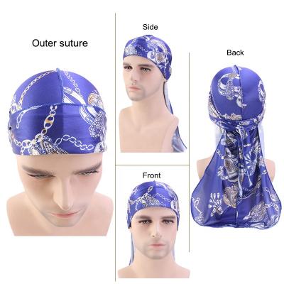 China Shinny Polyester Wholesaler Luxury Silky Print Long Ties Silk Designer Durags For Men for sale