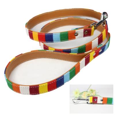 China Cheap Manufacturer Dog Collar Soft Leather Strong Durable Colorful Colorful Dog DETACHED Carrying Strap Pet Leashes Set for sale