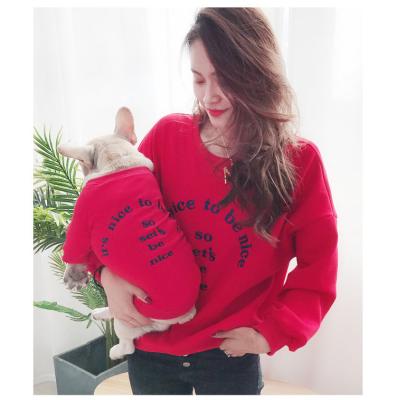 China Sustainable Fashionable Small To Autumn Winter Large Pet Dog And Owner Matching Clothes Outfits for sale