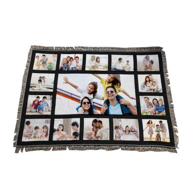 China Factory Price Wholesale Sublimation 9 Photo Panel Blanket Anti-pilling Picture Blanket For Customized for sale