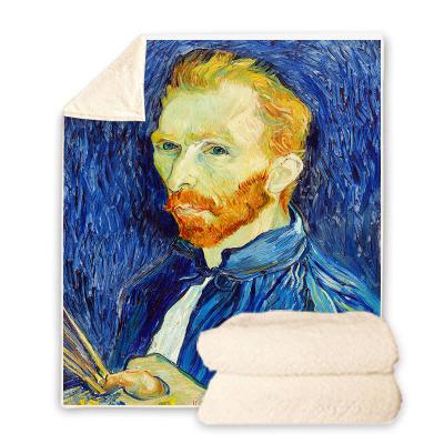 China Myriart Van Gogh Starry Night Anti-pilling Masterpiece Art Decor Curtain Sofa Blanket Paintings Lightweight Flannel Blanket Blanket for sale