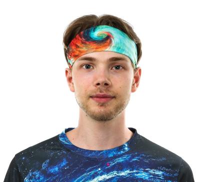 China Multifunctional Sports Tornado Dye Sublimation Printed Thin Headband For Men for sale