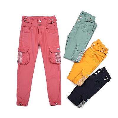 China Color Fade Proof New Model High Quality Children's Cargo Pants Multi-color Children's Pants Elastic Waist Kid Girl Pants for sale