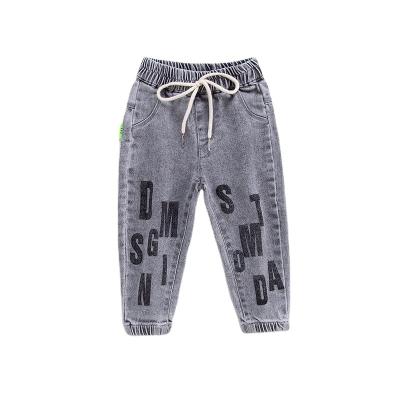 China 2022 New Spring Style Kids Jogger Color Fade Proof Pants Elastic Waist Jeans Casual Style Denim Drawstring Jeans Infant Pants For Girls for sale