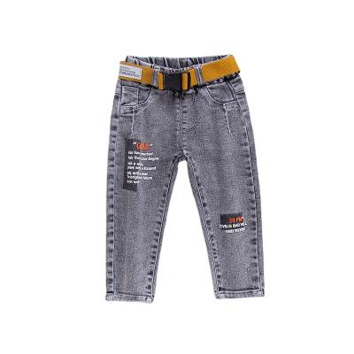 China Fade Proof Wholesale Price In Children's Running Jeans Denim Fabric Jeans Color Elastic Waist Pants Print Pencil Pants Jeans For Girl for sale