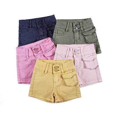 China High Quality Summer Fade Proof Baby Jeans Half Color Pants Mid Waist Solid Color Jeans Fashionable Infant Shorts for sale