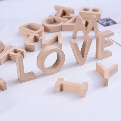 China Wholesale Natural Solid Wooden Europe Alphabet Letters For DIY Craft Home Decor for sale