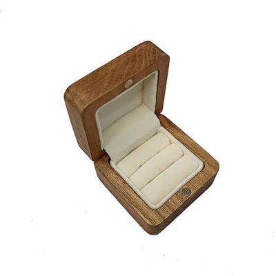 China Handmade Custom Made Festival Gifts Brooch Cufflinks Earring Wedding Ring Solid Walnut Wood Box For Jewelry Storage for sale