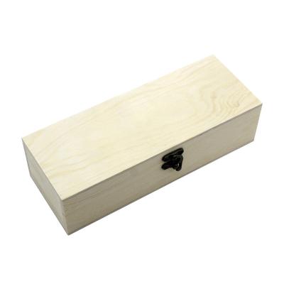 China Gift Box Handmade Unfinished Paulownia Wood Box With Lid Gift Storage Box Pine Wood Wooden Container for sale