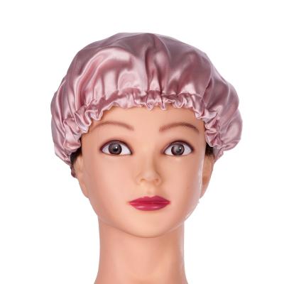 China Selling Series Double Layer Polyester Cotton Shower Cap Sustainable Warm Hair Personal Care Spa Waterproof Hat for sale