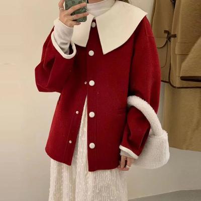 China Viable loose woolen women's coat autumn and winter cashmere coat college style dishonest shorts coat for sale