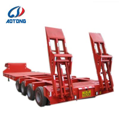 China Other 80tons 100 ton 3 or 4 axles gooseneck lowbed lowbed trailers truck 60ft heavy duty hydraulic low bed U-bolt flatbed dolly semi trailer for sale