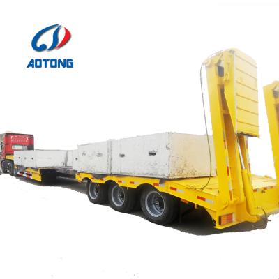 China Truck Trailer Heavy Duty Equipment Dropdeck Extendable Lowboy Trailer Extend L Bulk Cargo Carrier 18 Meters Low Bed Long Bed Truck Trailer Semi for sale