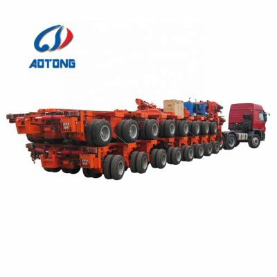 China Truck Trailer Self Propelled Hydraulic Used 250 Ton Modular Low Bed Semi Trailer Truck Modular Trailer For Beam for sale