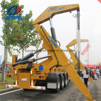 China Truck Trailer 3 Axle Self Loading Container Lifting Side Loader Container 20ft 40 Trucks Shipping Container Lift With Mounted Crane for sale