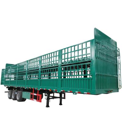 China Dry Cargo Trailer Truck Carrier 3 Axles Dropsides Barrier Cargo Semi Trailer for sale