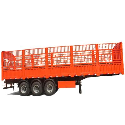 China Truck trailer 3axle 50t dry cargo barrier semi truck trailer Ethiopia certificate price point side wall cargo barrier semi truck trailer for sale