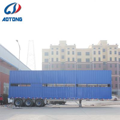 China Gooseneck Pig Cattle Transport Truck 4 Floors Trailer 3Alxes 2 Floors Portable Semi Trailer Cattle Cage Trailers For Sale for sale