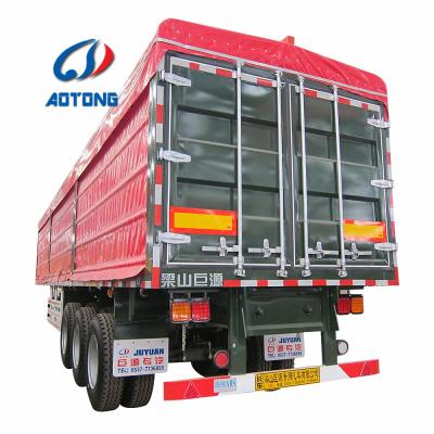 China Brand New Aotong Semi Truck Trailer Best Price 40ft Curtain Side Trailer For Sale Side Type 45ft Box Transport Curtain Semi Trailer for sale