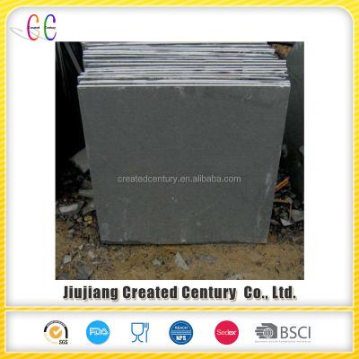 China Interior and exterior flooring 24x24 cut to size natural black slate flooring paver with back gauged for sale