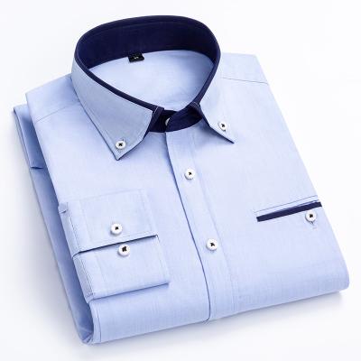 China Hot Selling Anti-pilling for Customized Slim Fit Casual Button Wholesale Premium Smart Cotton Long Sleeve Down Shirt for Men Euro US Size for sale