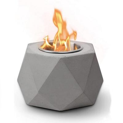 China Wholesale Smokeless Outdoor Concrete Fire Pit Stored Fire Pit Diamond Shape Ethanol Fireplace Bowl Pot Table Fire Pit for sale