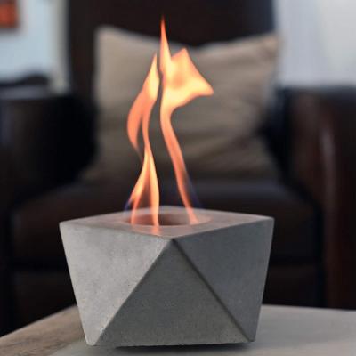 China 90° Alcohol Modern Tabletop Fire Pit Portable Fire Concrete Bowl Fireplace Table Top Indoor Outdoor Fireplace for sale