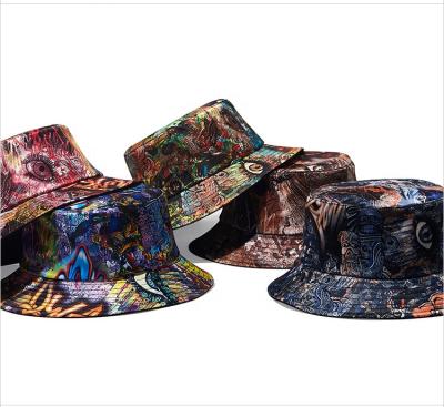 China Character Laser Bucket Hat Fashion Shiny Light In Dark Foldable Round Hat For Adults for sale