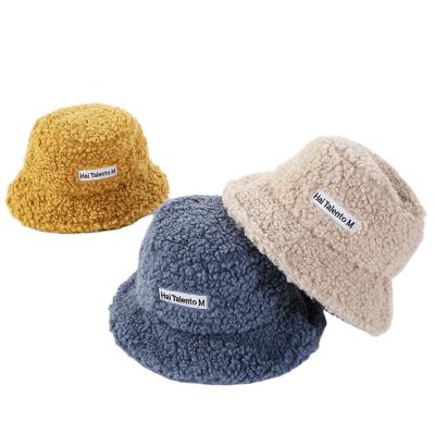 China Female Plush Winter Character Custom Bucket Hat Colorful Warm Outdoor Bucket Hat for sale