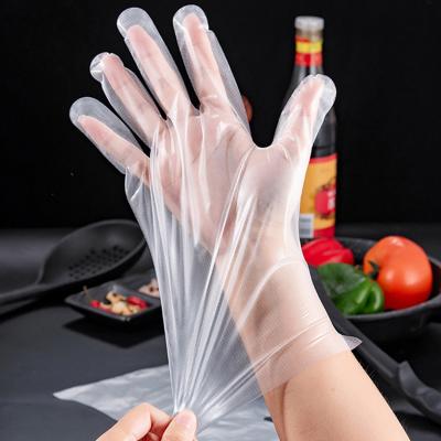 China Embossed Disposable Polyethylene Gloves Soft PE Gloves Food Grade CPE Disposable Glove for sale