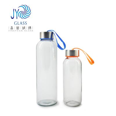 China Wholesale Custom Sustainable Borosilicate Popular High Clear Eco-Friendly Logo Glass Water Bottles With Silicone Sleeve for sale