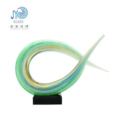 China Creative Crystal Murano Glass Sculpture Crafts China Hand Blown Glass Sculpture Handwork Trophy Glass Ornaments for sale