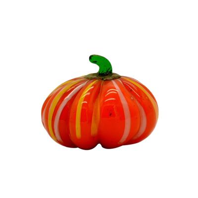 China China high quality custom size Halloween animal crafts in colorful handmade murnao blown happy glass sculpture pumpkin for sale