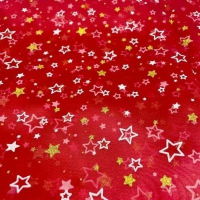 China Star Design Organza Fabric 100%Polyester Glitter Organza Print Anti-static Printed Fabric For Dress for sale