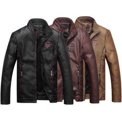 China Custom Logo Fashion Casual Motorcycle Warm Windproof Coat Winter Plus Size Men Leather Jackets PU Jacket Male for sale