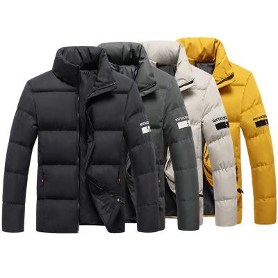 China Custom Made Mens Winter Solid Color Polyester Stand Collar Striper Jackets Windproof for sale