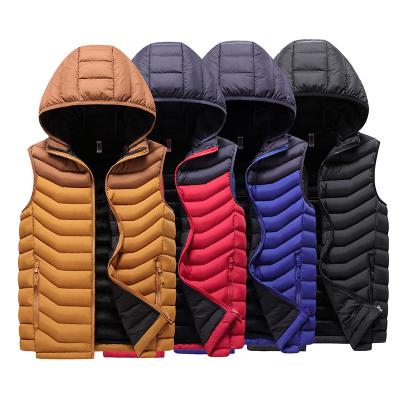 China SPOT OEM Men's Windproof Zipper Manufacturer BLUE Sleeveless Winter Stripper Vest Jacket for sale