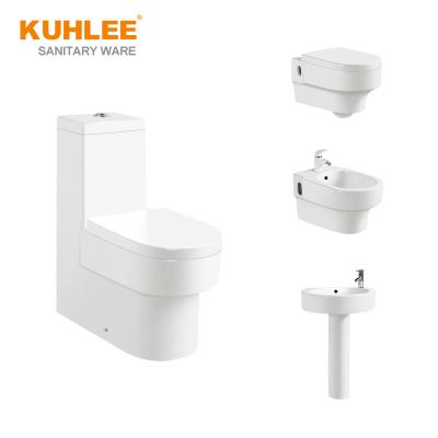 China Factory Price Traditional Ceramic Toilet Set Bathroom Wash Down Sanitary Ware Sets Wall Hung Toilet Suite for sale