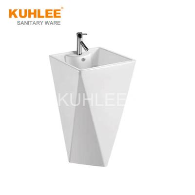 China 2021 New Basin Sink Bathroom Washroom Hand Wash Lavabo Modern Ceramic Pedestal Wash Basins for sale