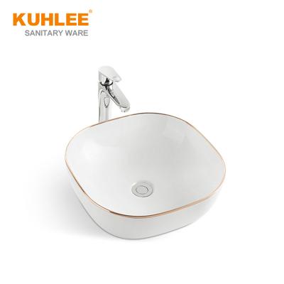 China China Manufacturer Modern Ceramic Bathroom Sink Hotel Wash Basin No Hole Art Basin for sale