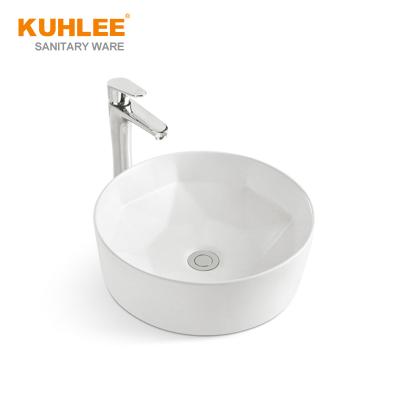 China Modern Hotel Round Sinks Diamond Table Top Art Basin White Ceramic Hand Wash Bathroom Sink Basin for sale